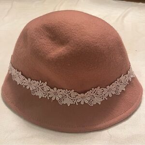 Elegant Pink Lace-Trimmed Women's Hat